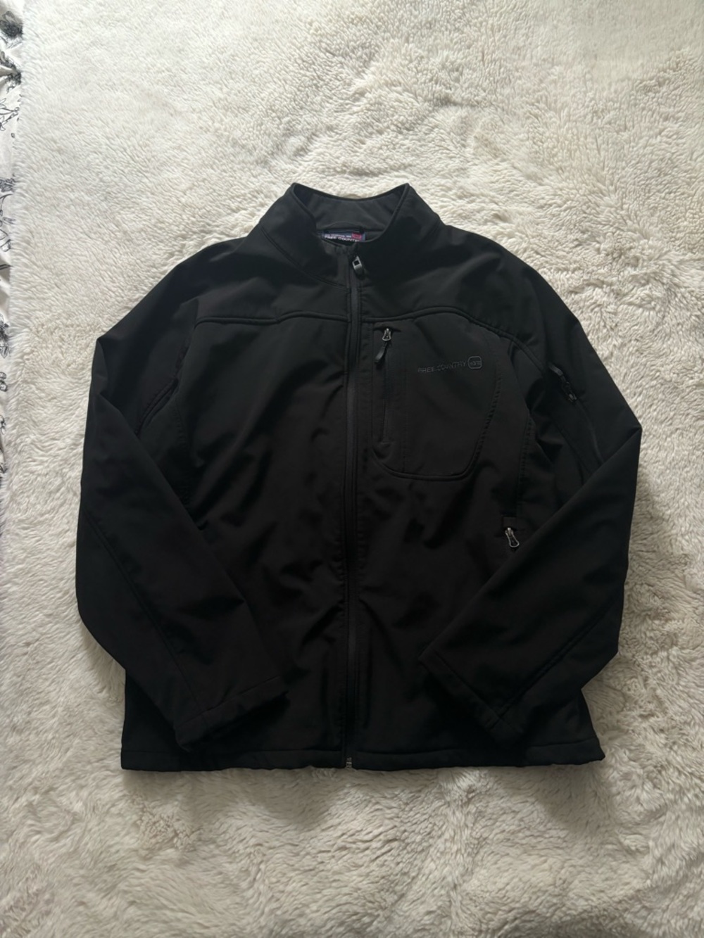 Free Country Black Softshell Water Resistant Performance Jacket